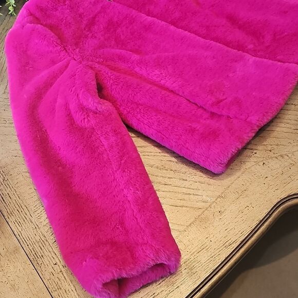 Fuschia faux fur jacket size M Banana Republic new condition - Picture 5 of 13